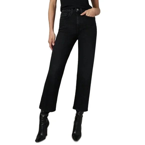 Joes Jeans Margot High Rise Cropped Straight Black Denim Womens Size 29 - Picture 1 of 4